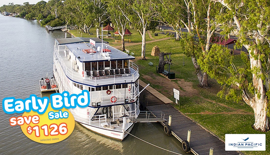 Indian Pacific to Adelaide Discover with Proud Mary 3 Day Murray River Cruise