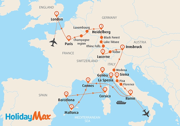 Europe Tour With Italy Spain France Mediterranean Cruise